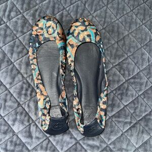 Tory Burch Ballet Flats Women’s 8.5 Shoes Floral Satin Round Toe